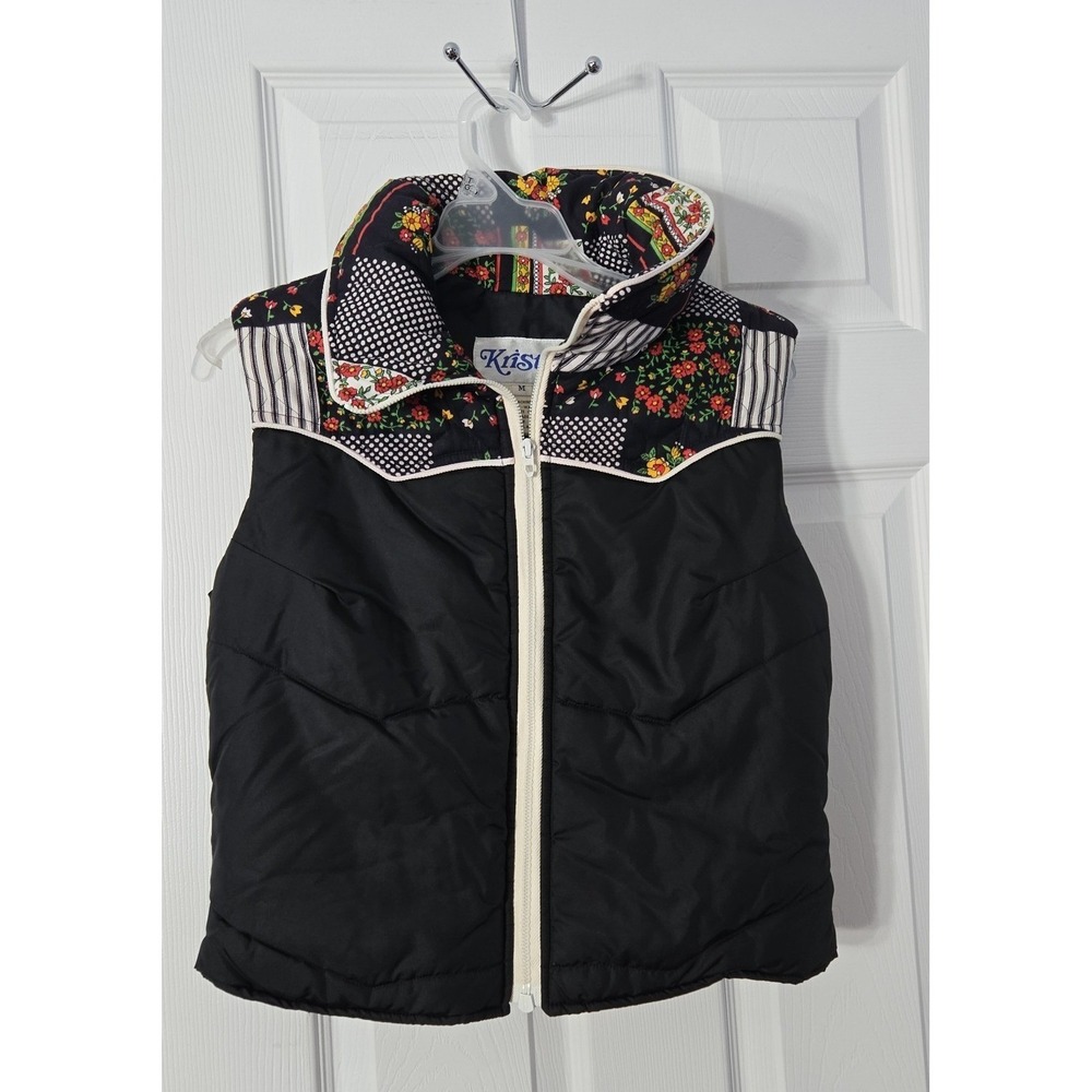 Kristin Womans Quilted Puffer Vest Size Medium Black